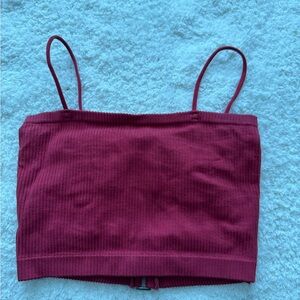 Red copped tank top
